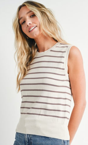 Striped Muscle Tank Top