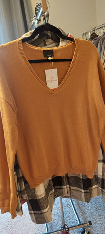 Camel VNeck Sweater