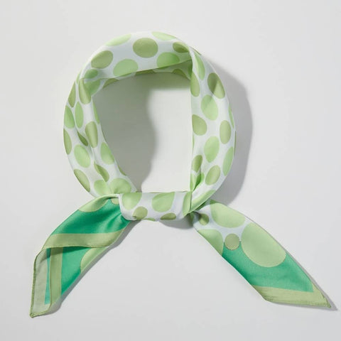 Multi Color Polka Dot Print Square Bandana Scarf: BL