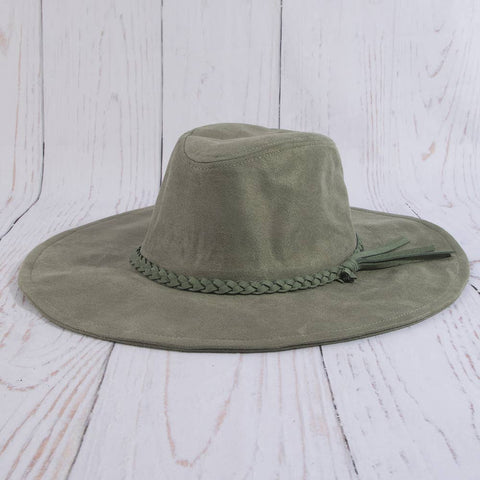 Wide Brim Braided Tassel Fedora Hat: MV