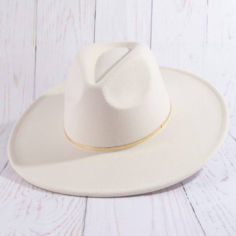 Flat Brim Herringbone Chain Fedora Fashion Hat: IV