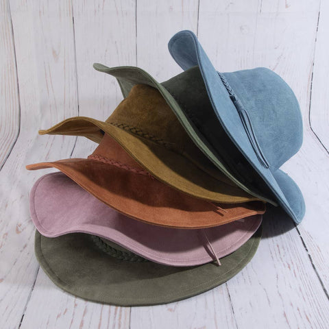 Wide Brim Braided Tassel Fedora Hat: MV