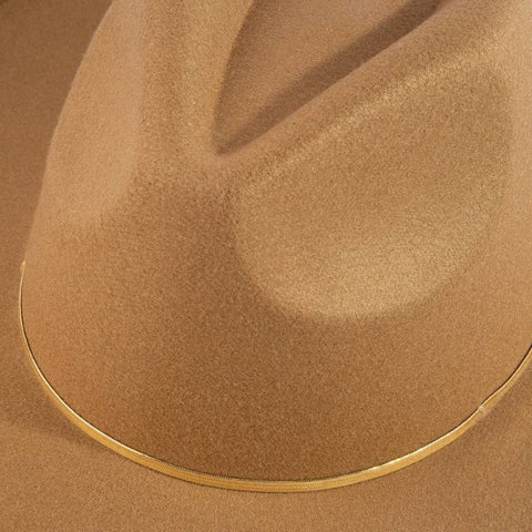Flat Brim Herringbone Chain Fedora Fashion Hat: IV