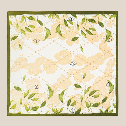 Flower Leaves Print Bandana Scarf: OV