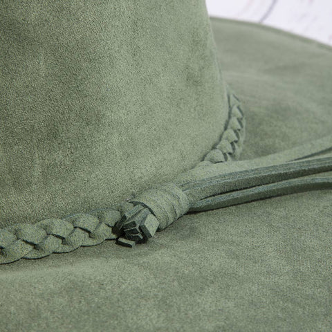 Wide Brim Braided Tassel Fedora Hat: MV
