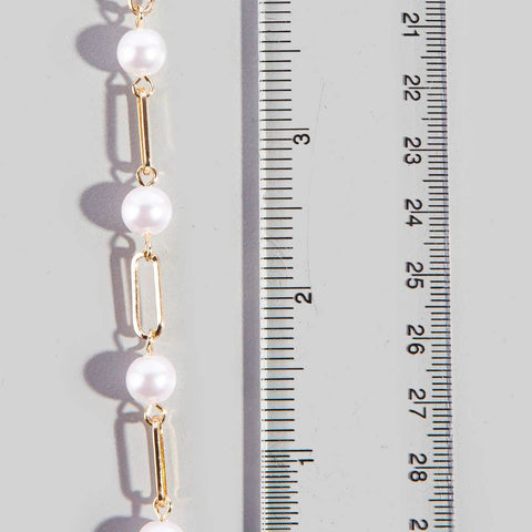 Long Pearl & Paperclip Chain Necklace: GDCRM
