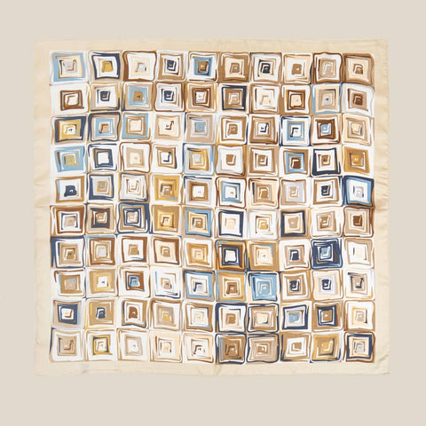 Modern Abstract Square Art Print Bandana Scarf: BL