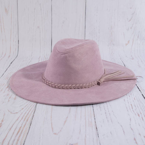 Wide Brim Braided Tassel Fedora Hat: MV