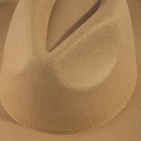 Structured Wide Brim Classic Fedora Hat: OL