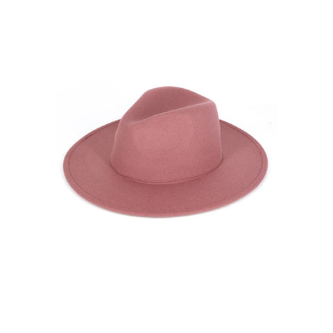Solid Flat Brim Panama Hat: BU