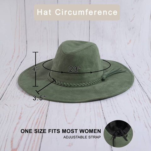 Wide Brim Braided Tassel Fedora Hat: MV