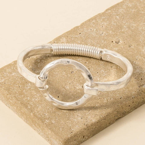 Hammered Circle Bangle Bracelet: WS