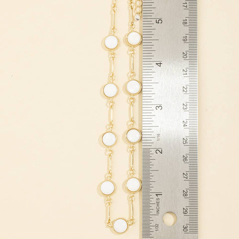 Mother Of Pearl Station Chain Necklace: GD