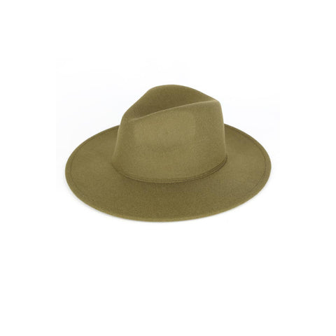 Solid Flat Brim Panama Hat: BU