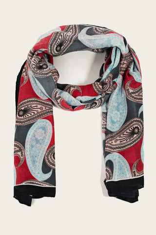 Paisley Print Oblong Scarf: SL