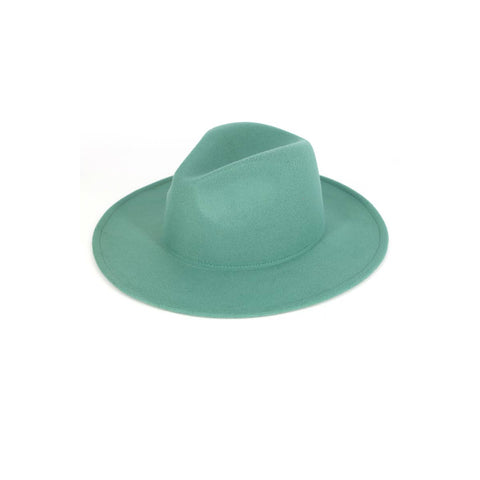 Solid Flat Brim Panama Hat: TP