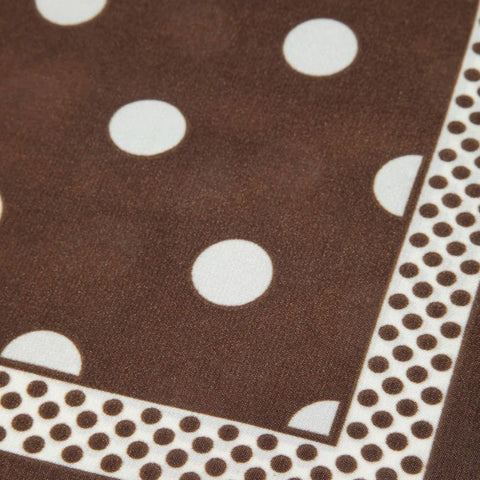 Polka Dot With Dotted Border Print Satin Square Scarf: WH