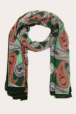 Paisley Print Oblong Scarf: SL