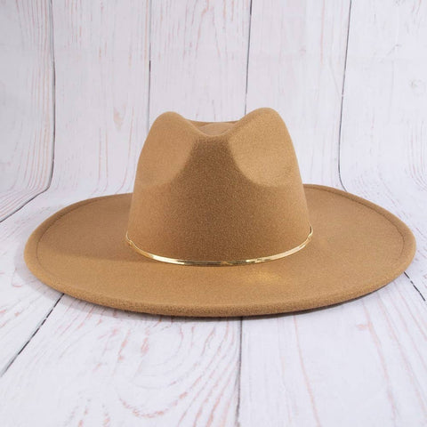 Flat Brim Herringbone Chain Fedora Fashion Hat: IV