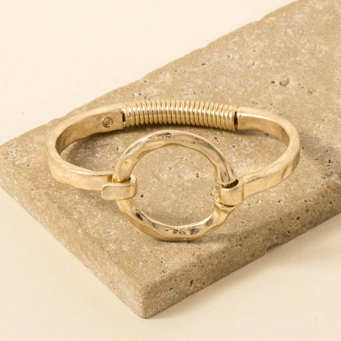 Hammered Circle Bangle Bracelet: WS