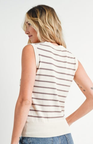 Striped Muscle Tank Top