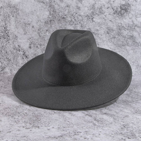 Structured Wide Brim Classic Fedora Hat: OL