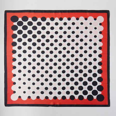 Multi Color Polka Dot Print Square Bandana Scarf: BL