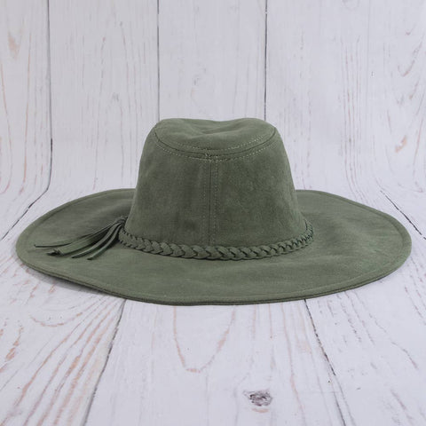 Wide Brim Braided Tassel Fedora Hat: MV