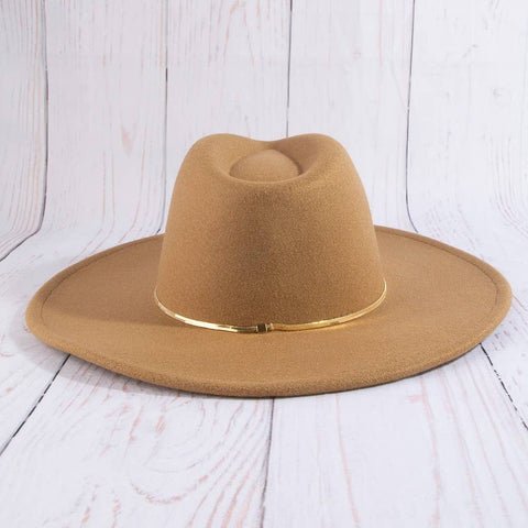 Flat Brim Herringbone Chain Fedora Fashion Hat: IV