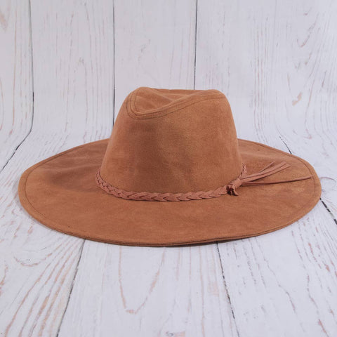 Wide Brim Braided Tassel Fedora Hat: MV