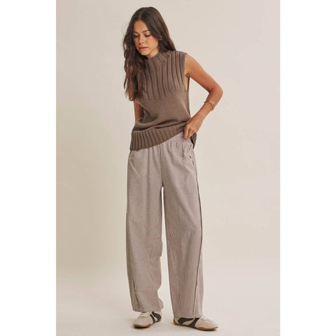 QUIET CABIN DAYS RIBBED MOCK NECK SWEATER TOP: WINTER GREEN / L