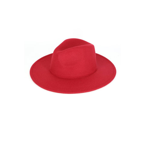 Solid Flat Brim Panama Hat: BU