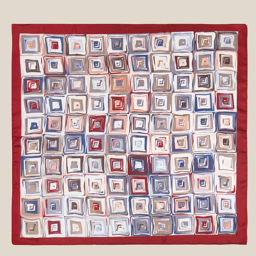 Modern Abstract Square Art Print Bandana Scarf: RD