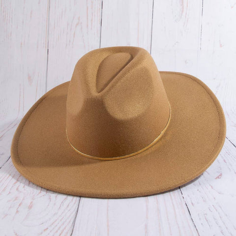 Flat Brim Herringbone Chain Fedora Fashion Hat: IV