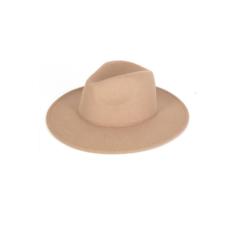 Solid Flat Brim Panama Hat: BU