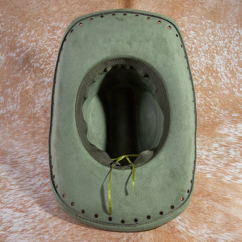 Grommet Brim Faux Suede Cowboy Hat: BR