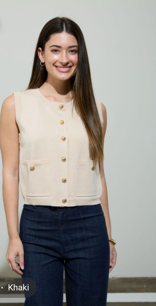 Khaki Sweater Vest